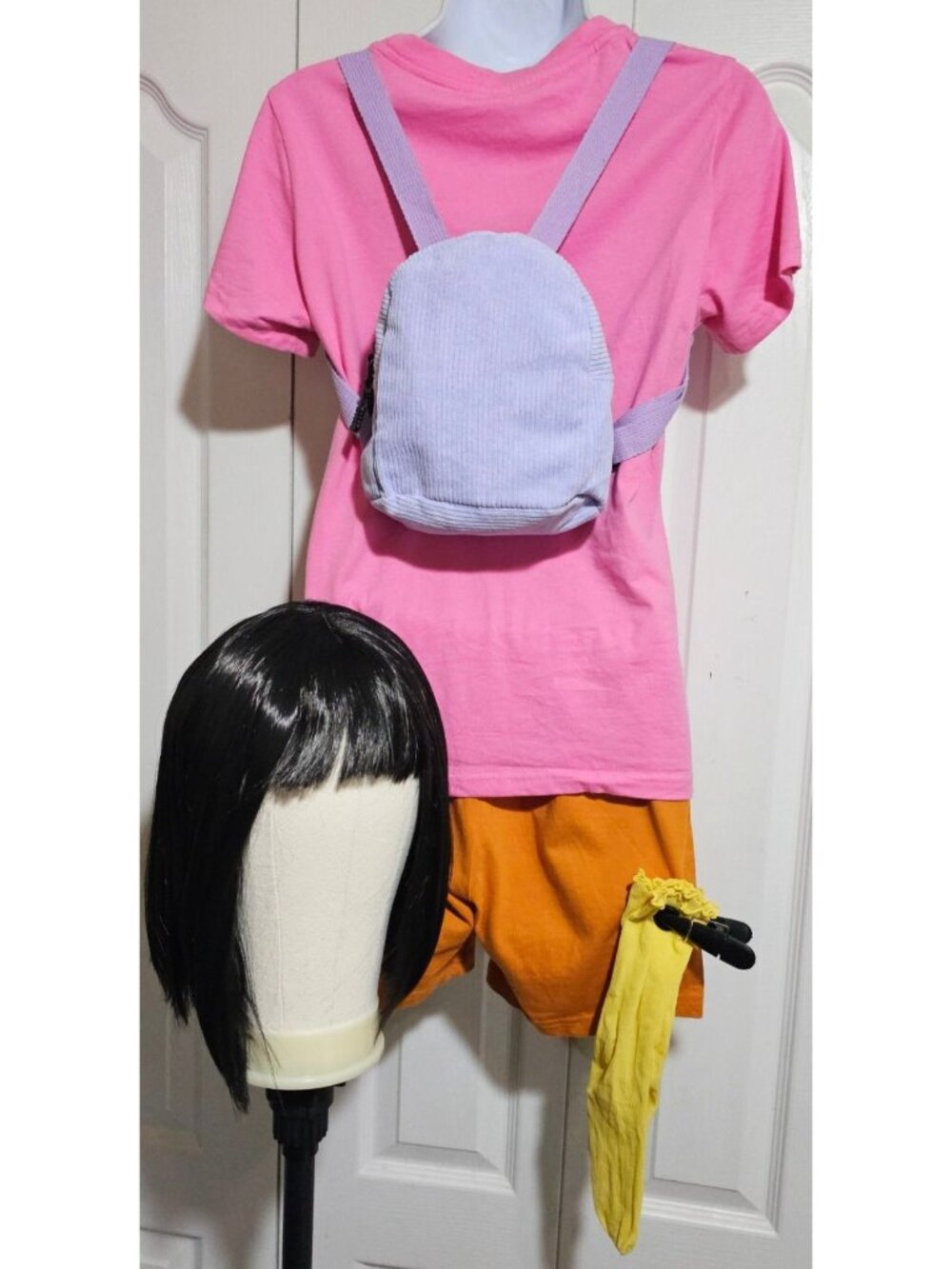 Dora the Explorer Adult Costume Pink Tee Shirt Top Shorts Halloween Women M NEW